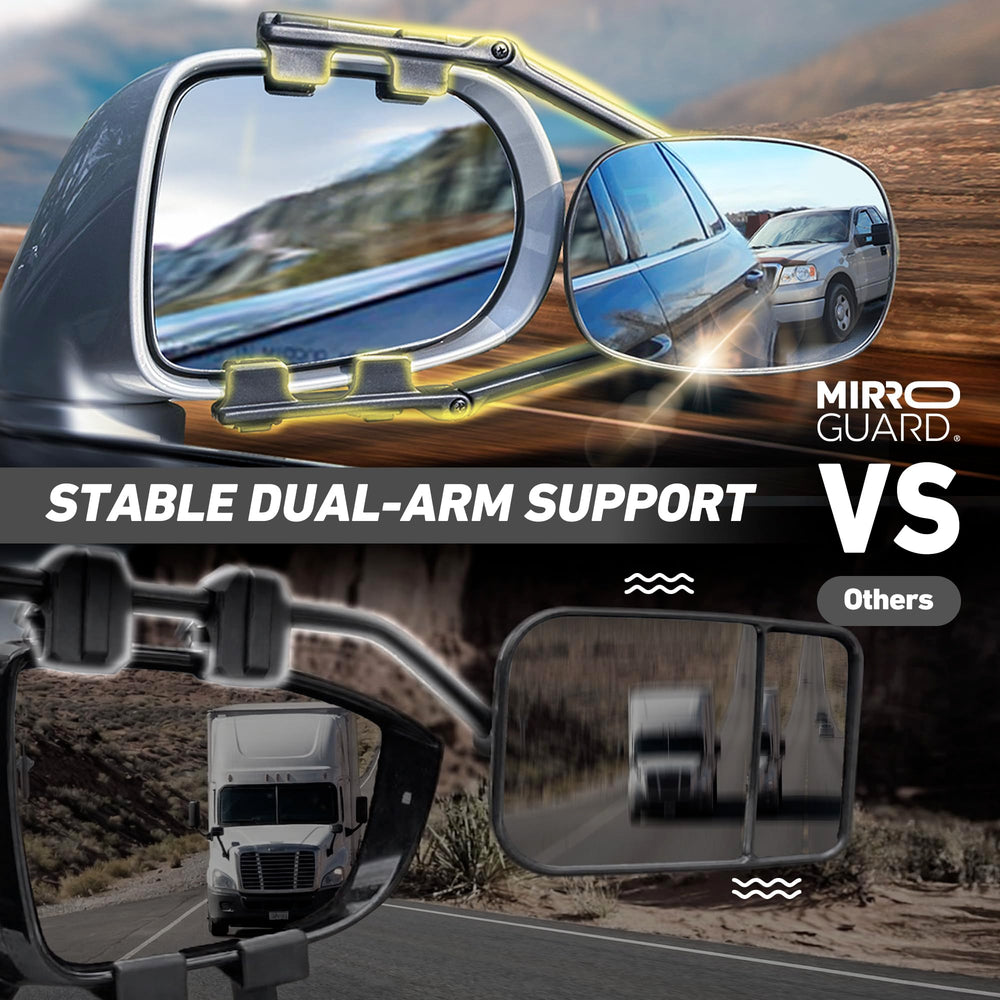 HA968 strap-system secures towing mirror for steady highway use