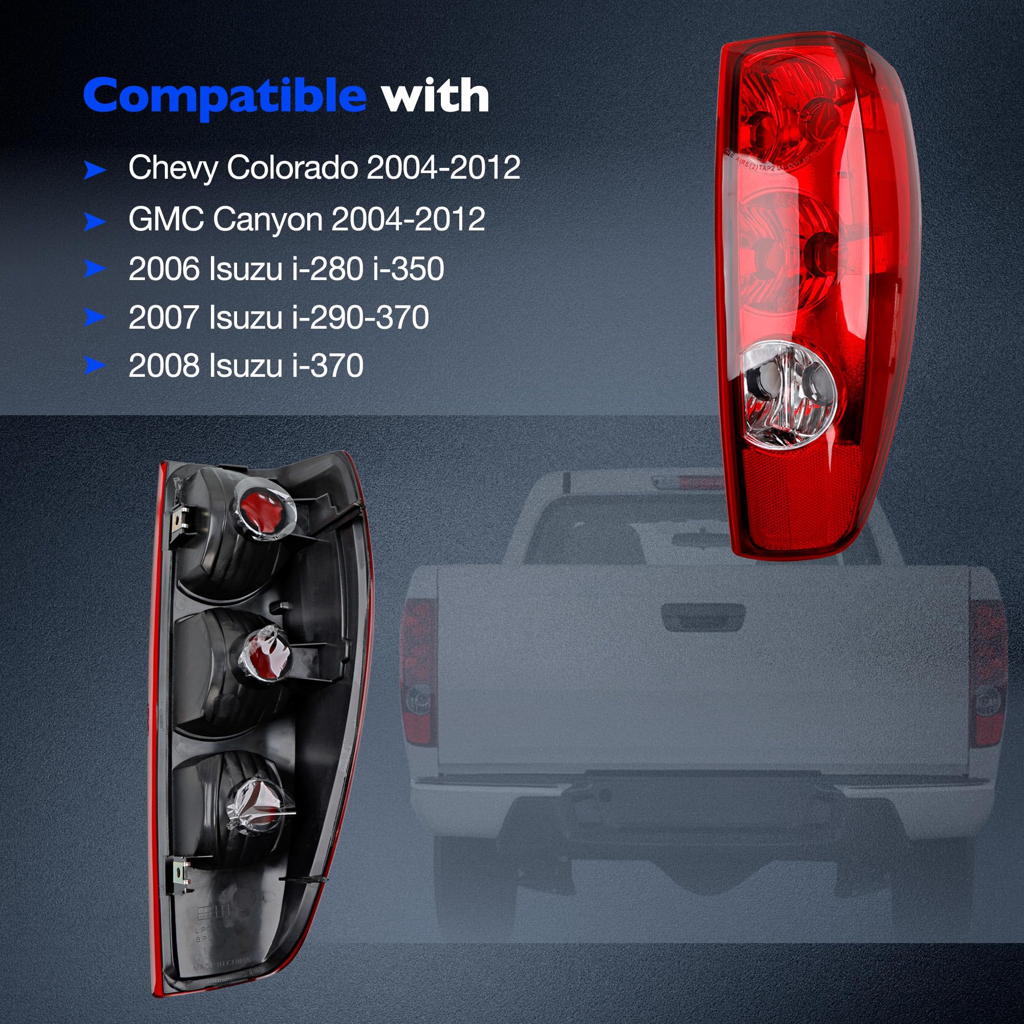 Misakomo tail light left for GMC Canyon offers reliable lighting.