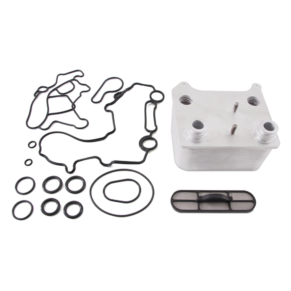 Mishimoto MMOC-F2D-03 oil cooler front view, showcasing durable construction.