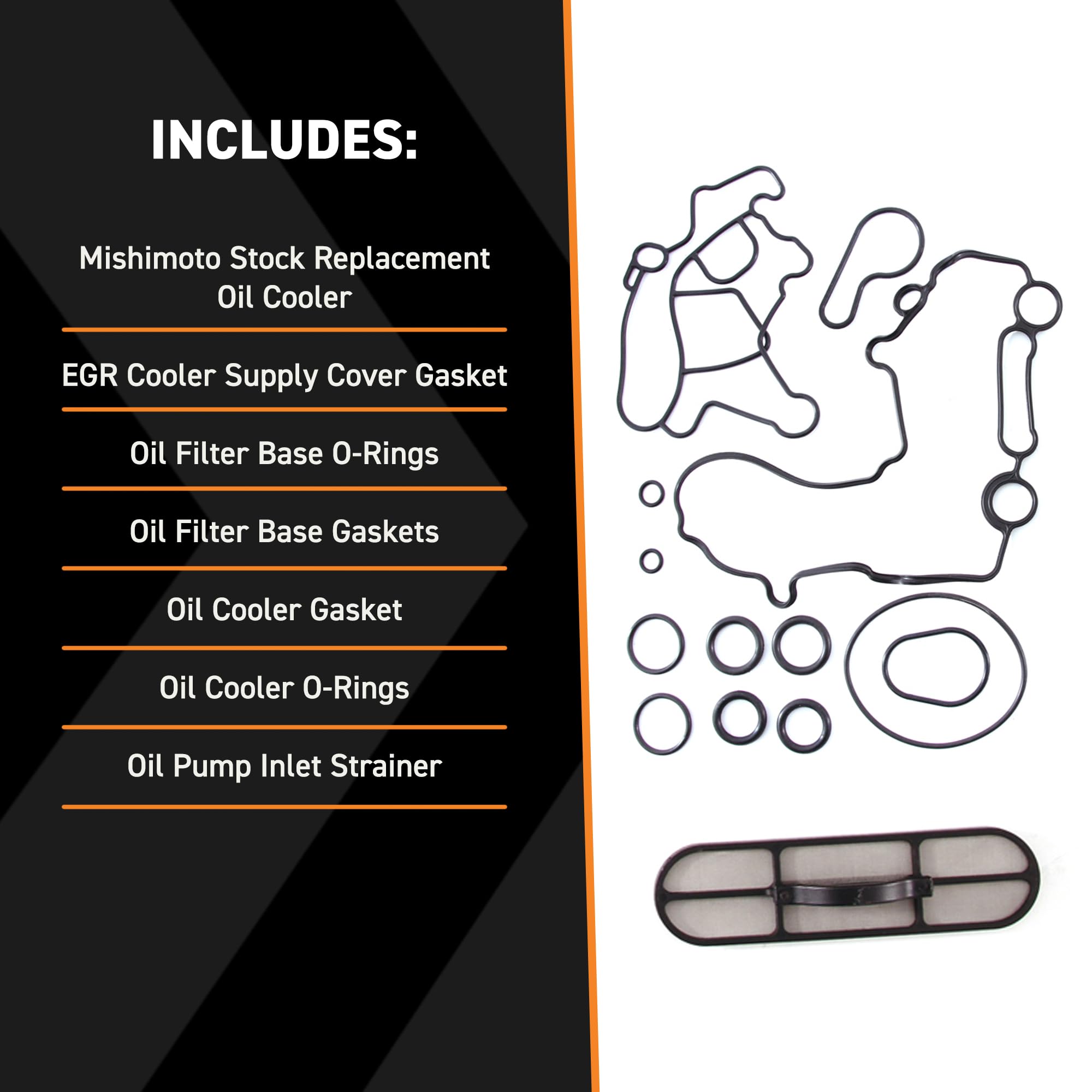 Mishimoto MMOC-F2D-03 oil cooler side installation view with direct-fit design.