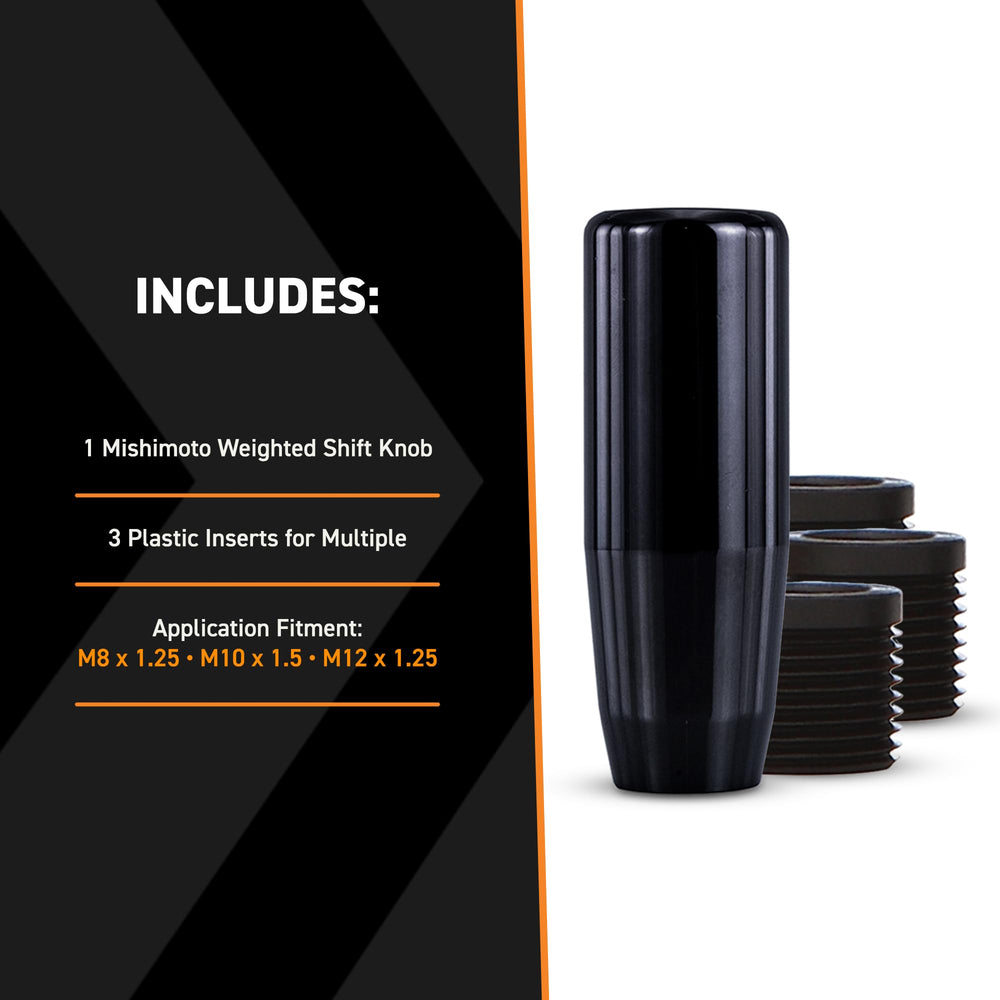 Mishimoto MMSK-BK polished finish with M logo adds refined interior style.