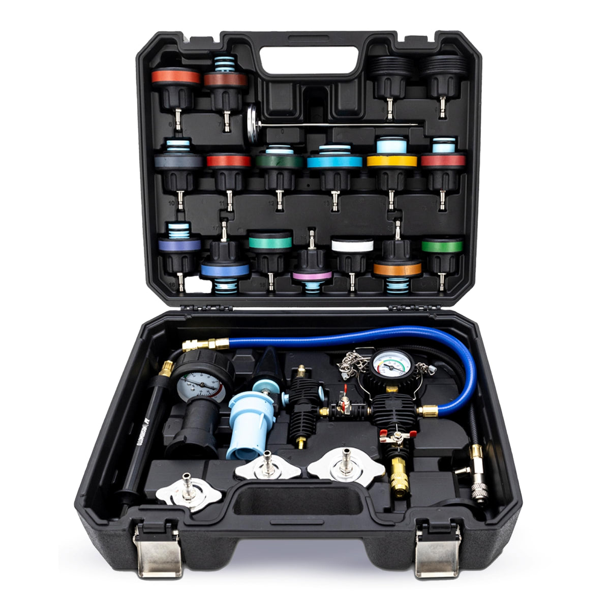 Mishimoto MMTL-CPT-28 kit case keeps tools organized for on-the-go diagnostics.