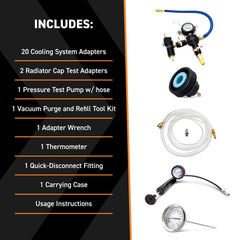 Mishimoto MMTL-CPT-28 vacuum-refill tool accelerates air-free coolant replenishment.