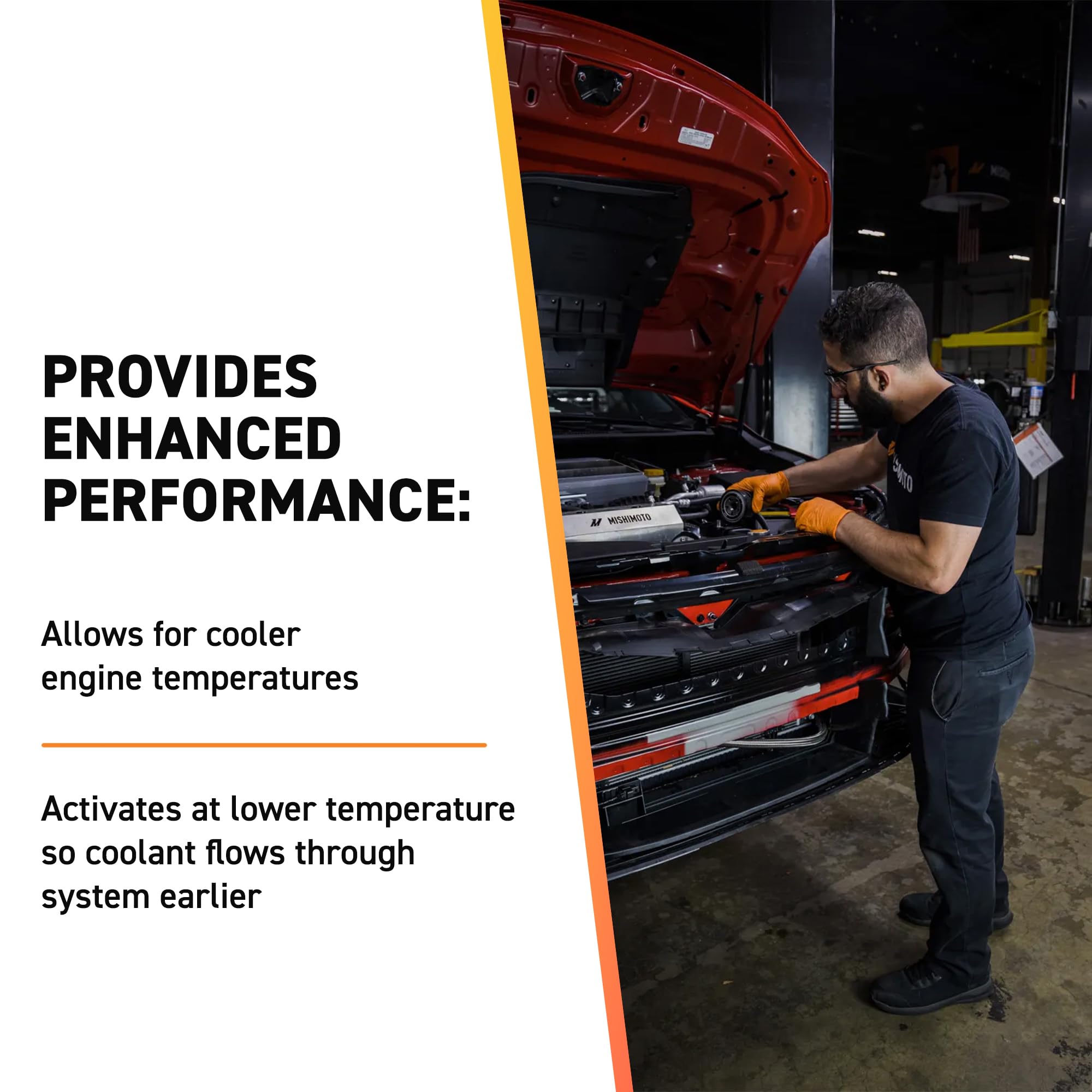 Engine cooling setup with MMTS-JED-06L enables earlier coolant flow.