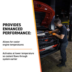 Engine cooling setup with MMTS-JED-06L enables earlier coolant flow.