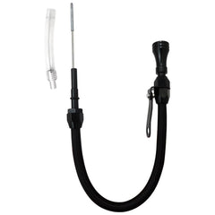 Misimain flexible oil dipstick in black aluminum for LS engines, easy oil level checks.