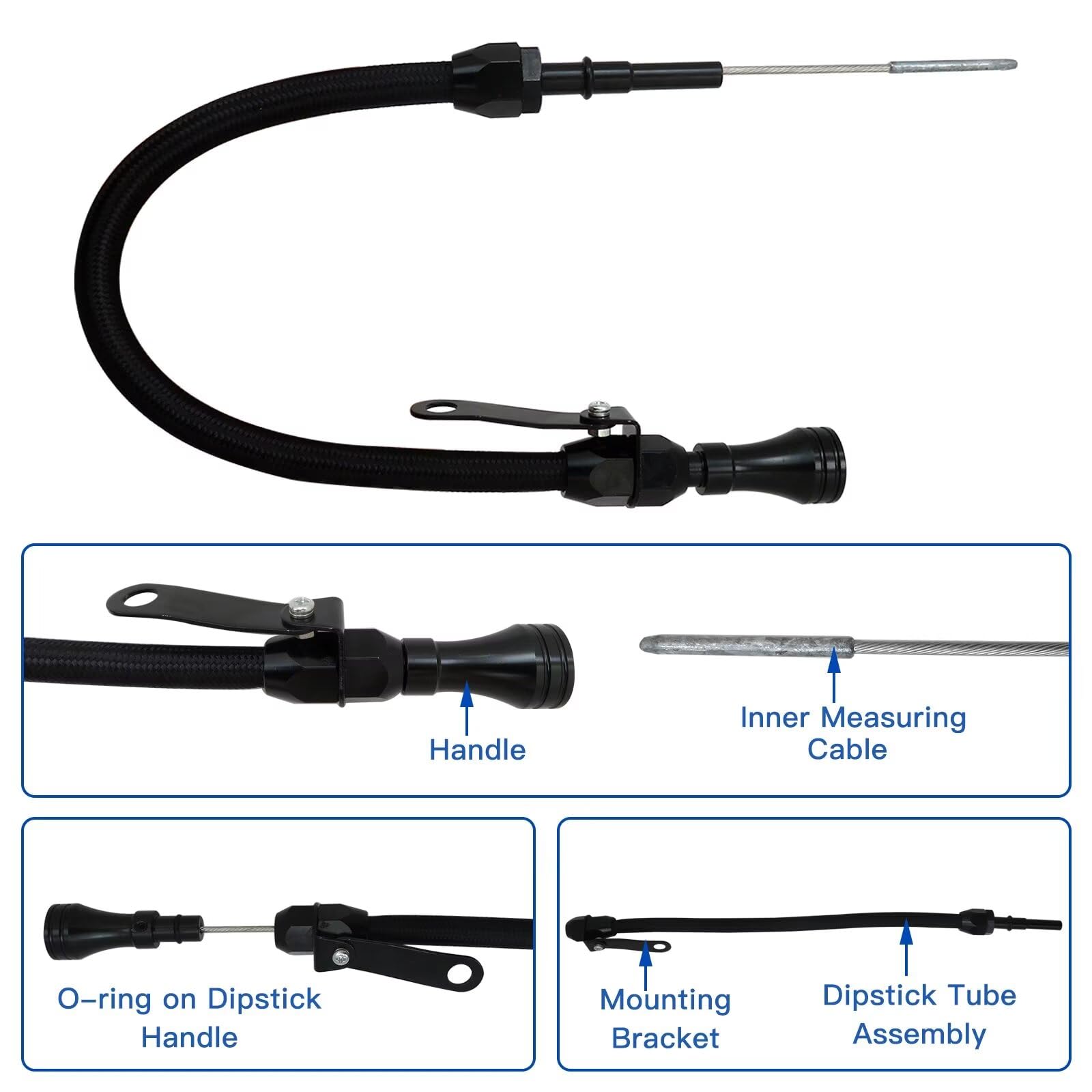Misimain low and full markers help quick oil level checks.