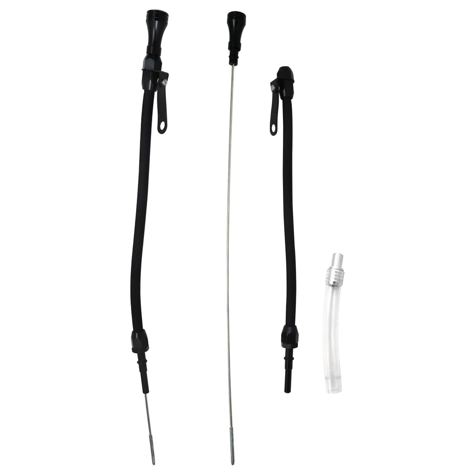 Misimain teflon-lined braided housing protects the dipstick in tight engine bays.
