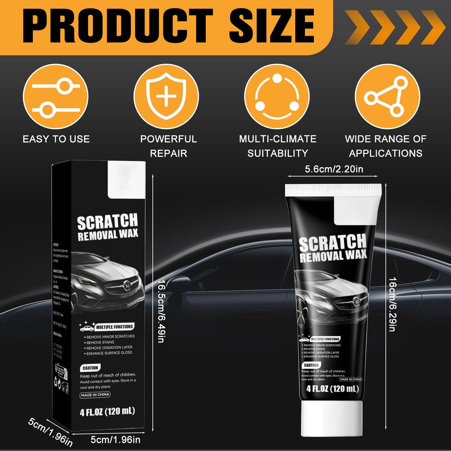 MISNINE car scratch remover in action applying wax to paint.
