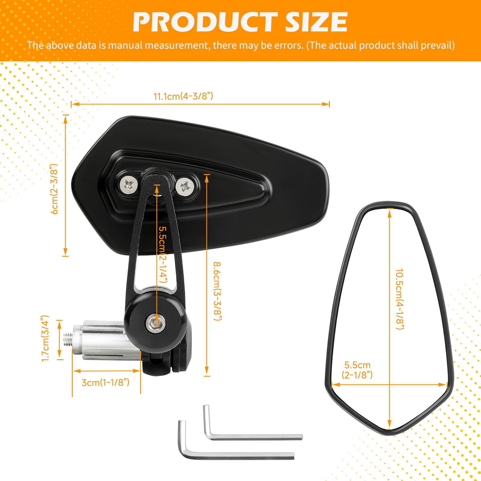 MISS MOLY adjustable-angle bar end mirror for personalized viewing.