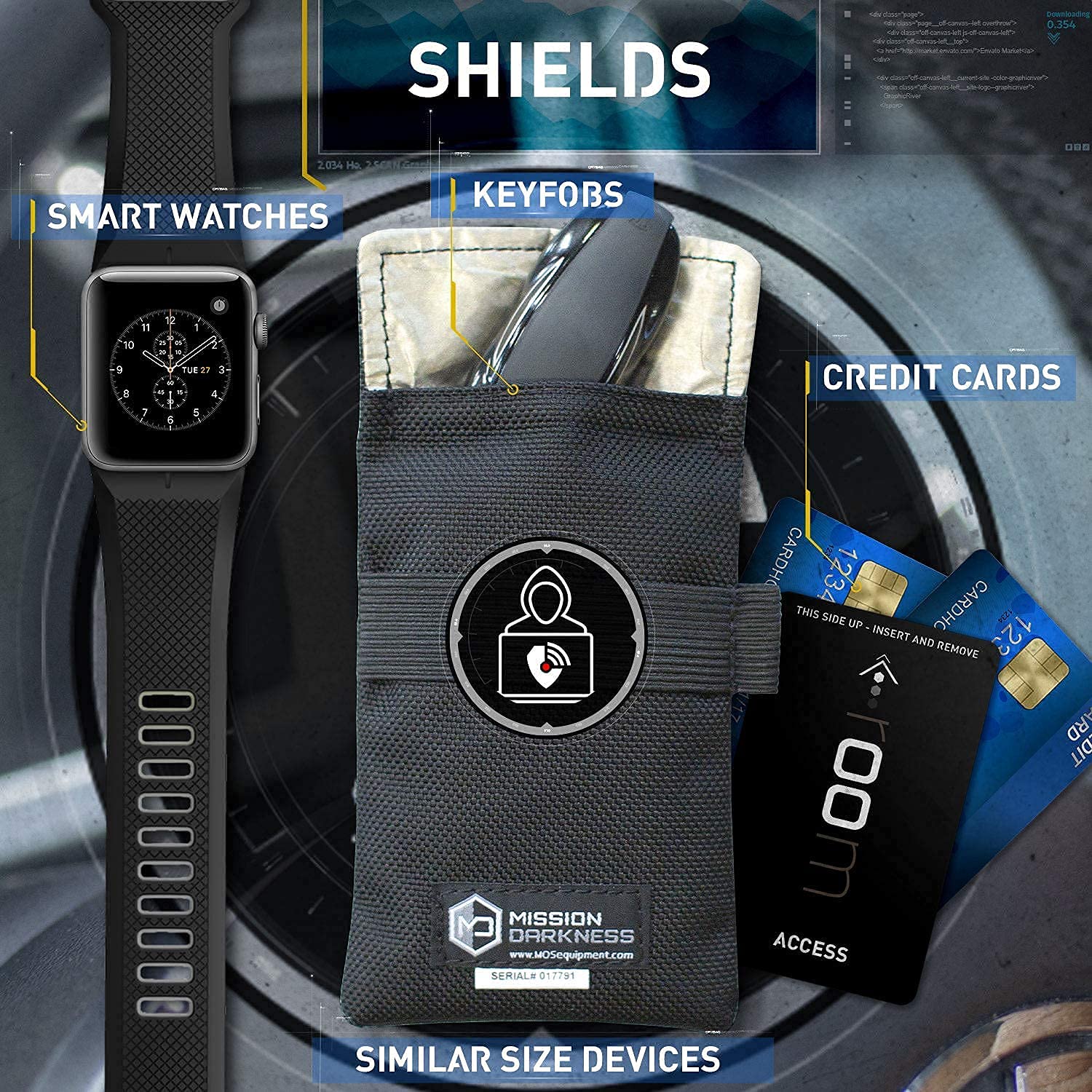 Mission Darkness Faraday Bag inside-use demonstrates shielding for spare keys