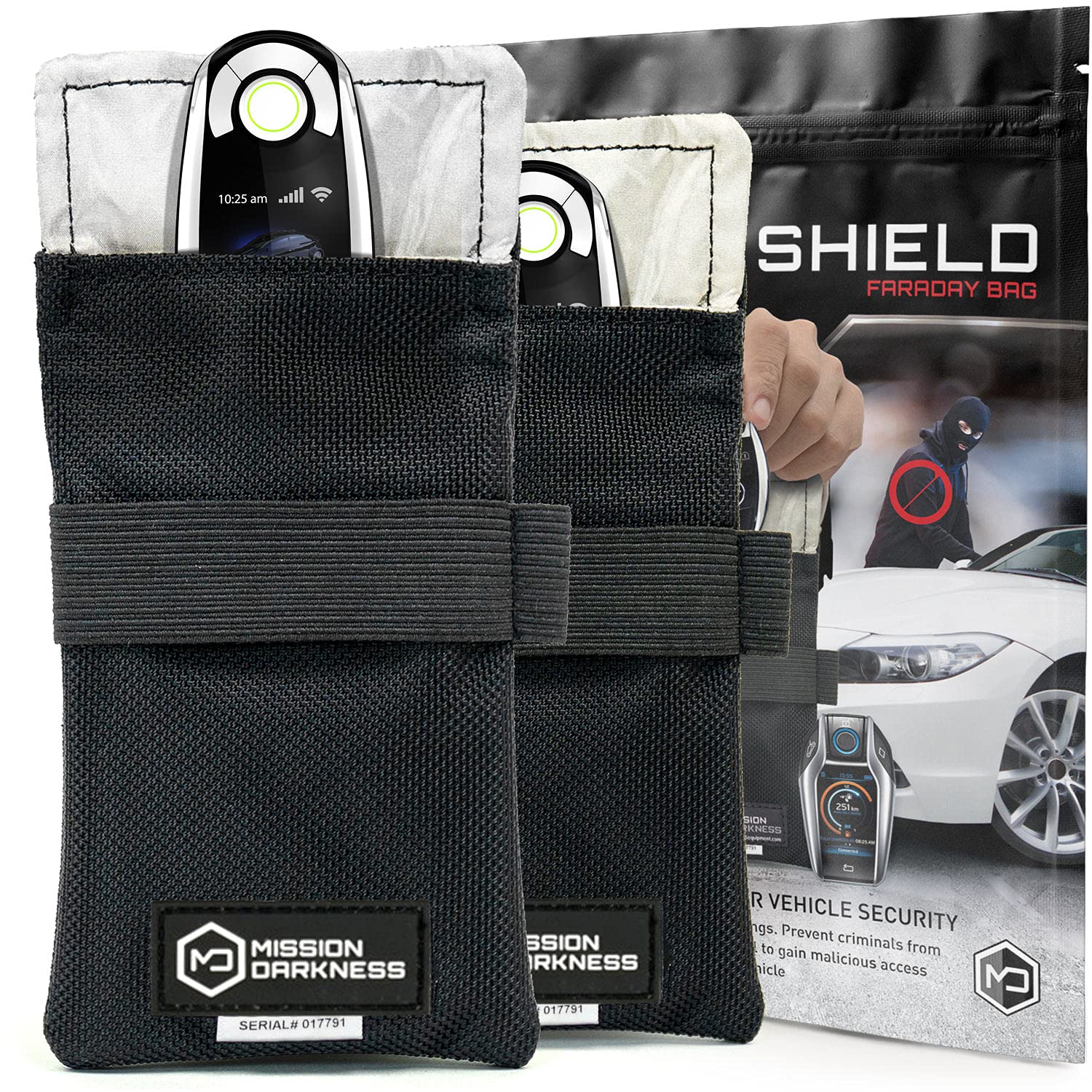 Mission Darkness Faraday Bag keyfob closed blocks signals for added vehicle security