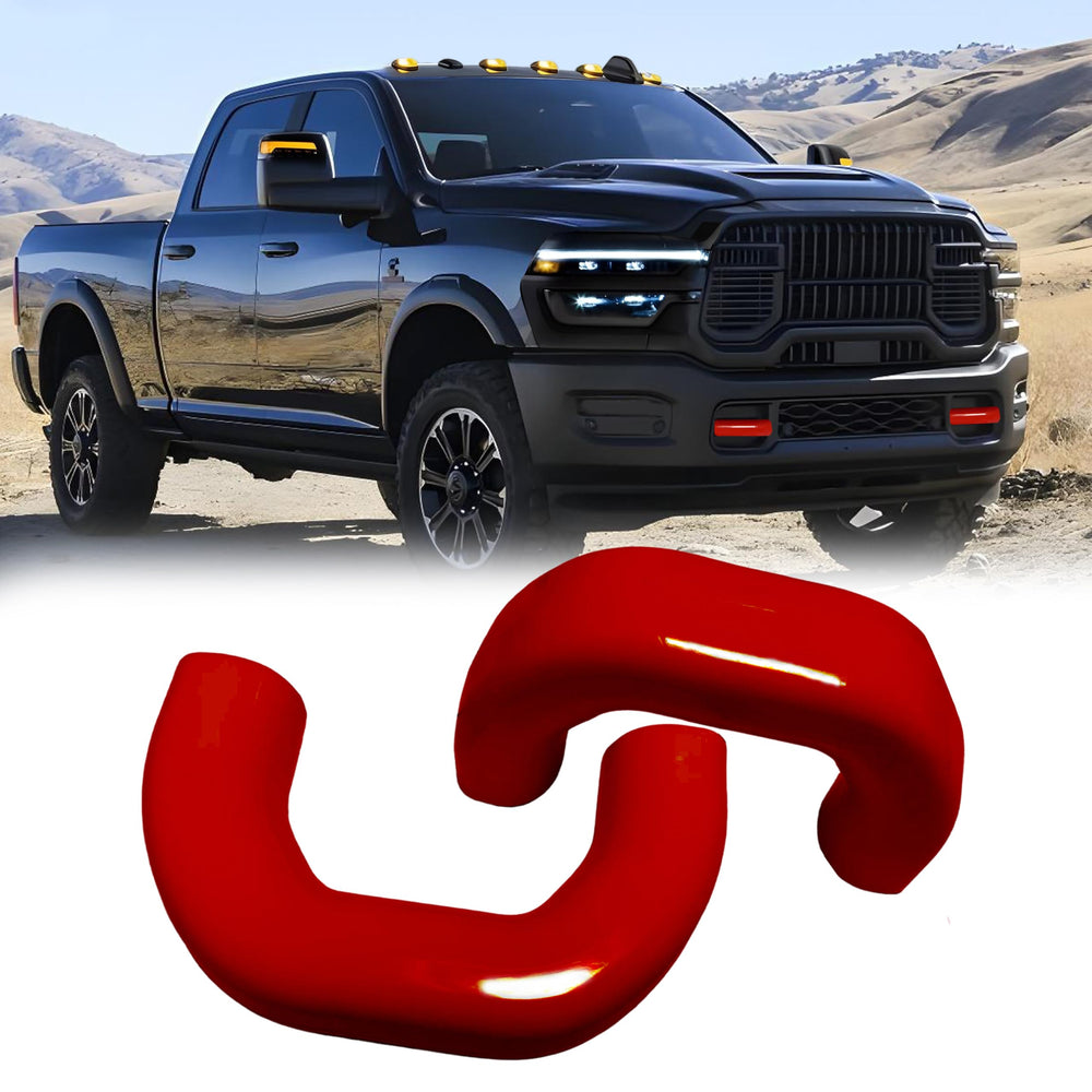 MITANLUXI tow hook cover front view on Ram 2500/3500 for a seamless factory-like finish.