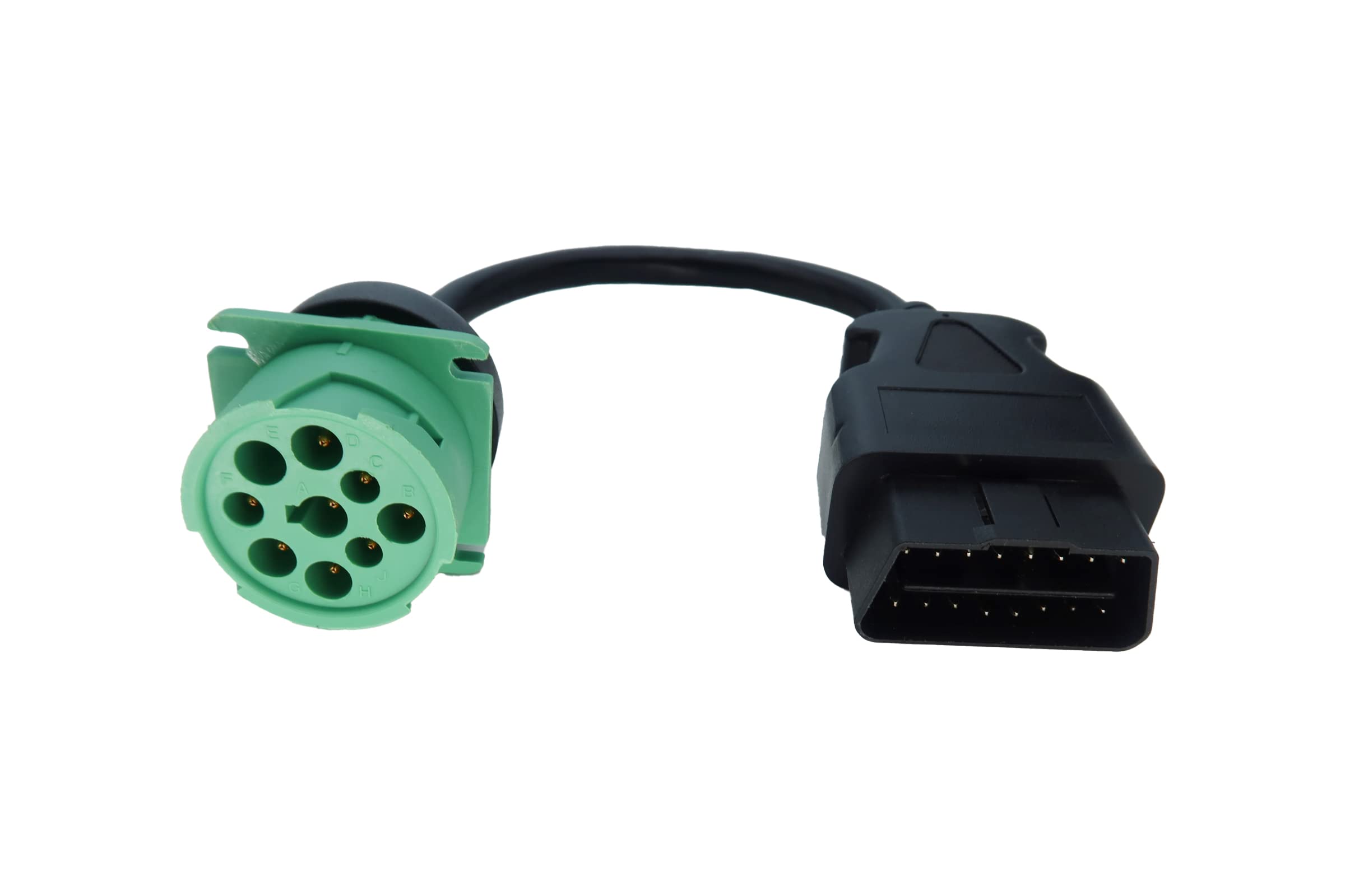 MITOB OBD2 male to green 9-pin J1939 cable for reliable diagnostics.