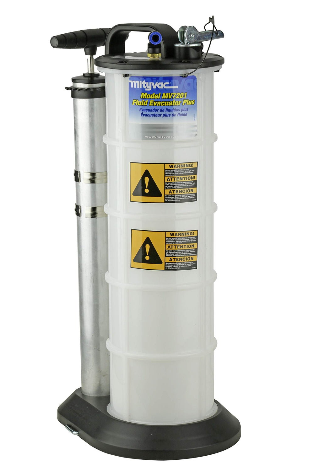 Mityvac 7201 dual-function evacuator for oil changes and coolant refills.
