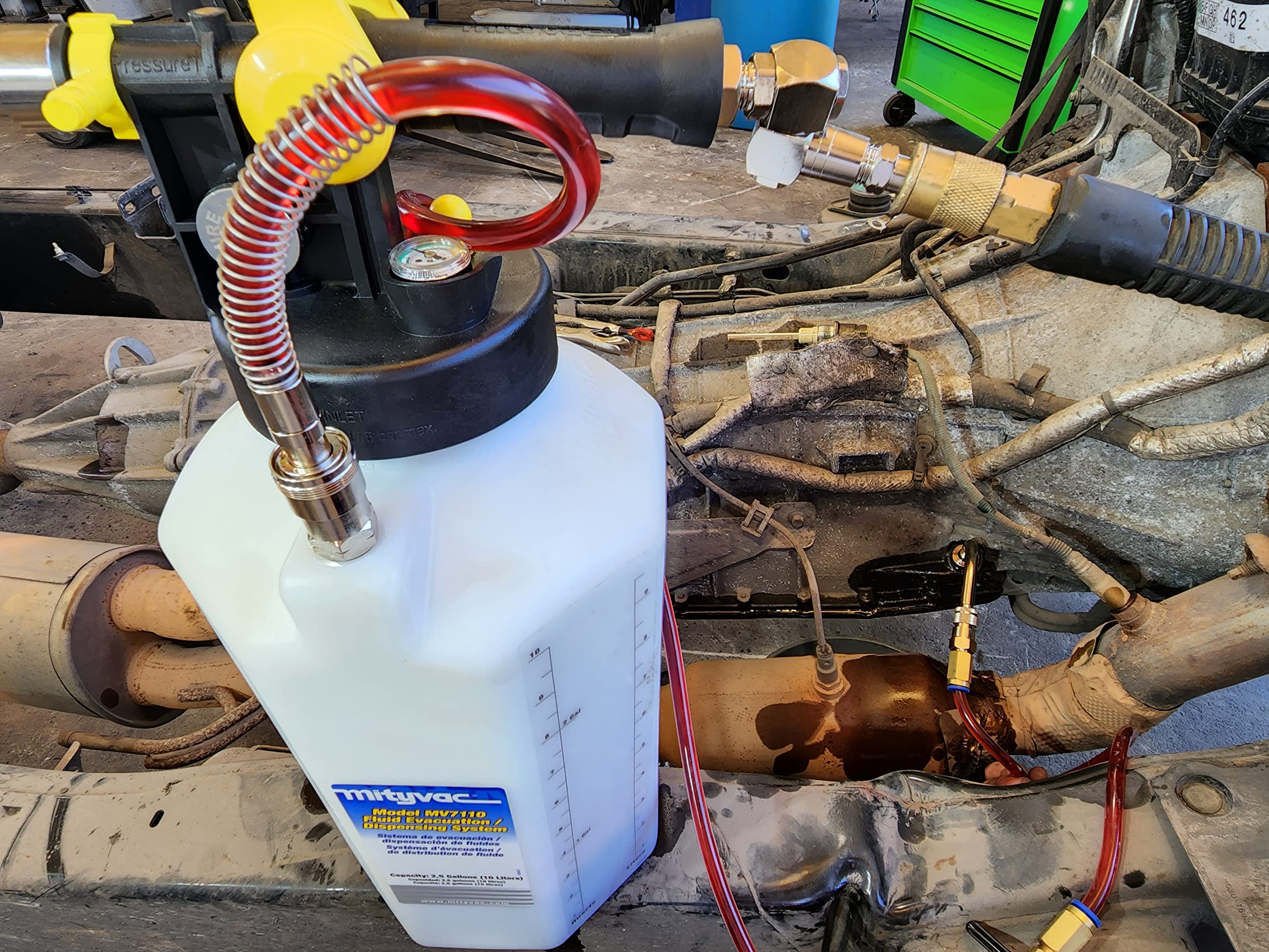 Compressed air operation speeds extraction and refilling with minimal effort.