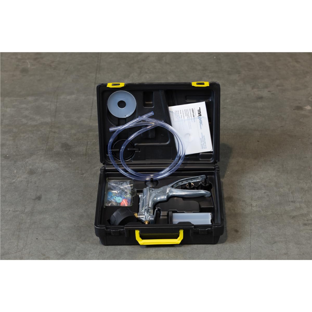 Mityvac pressure testing accessory shows compatibility with various automotive systems