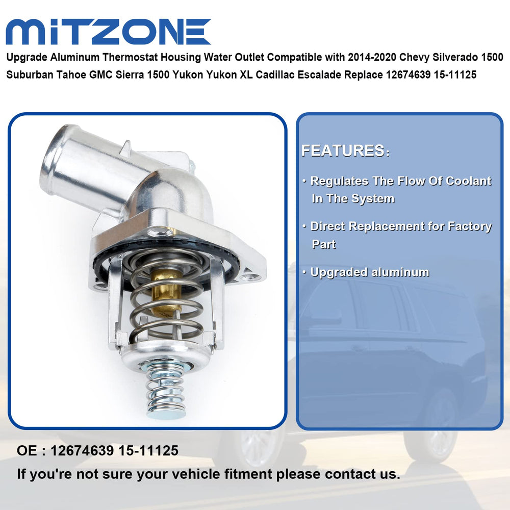 MITZONE aluminum thermostat housing with gasket for a durable replacement