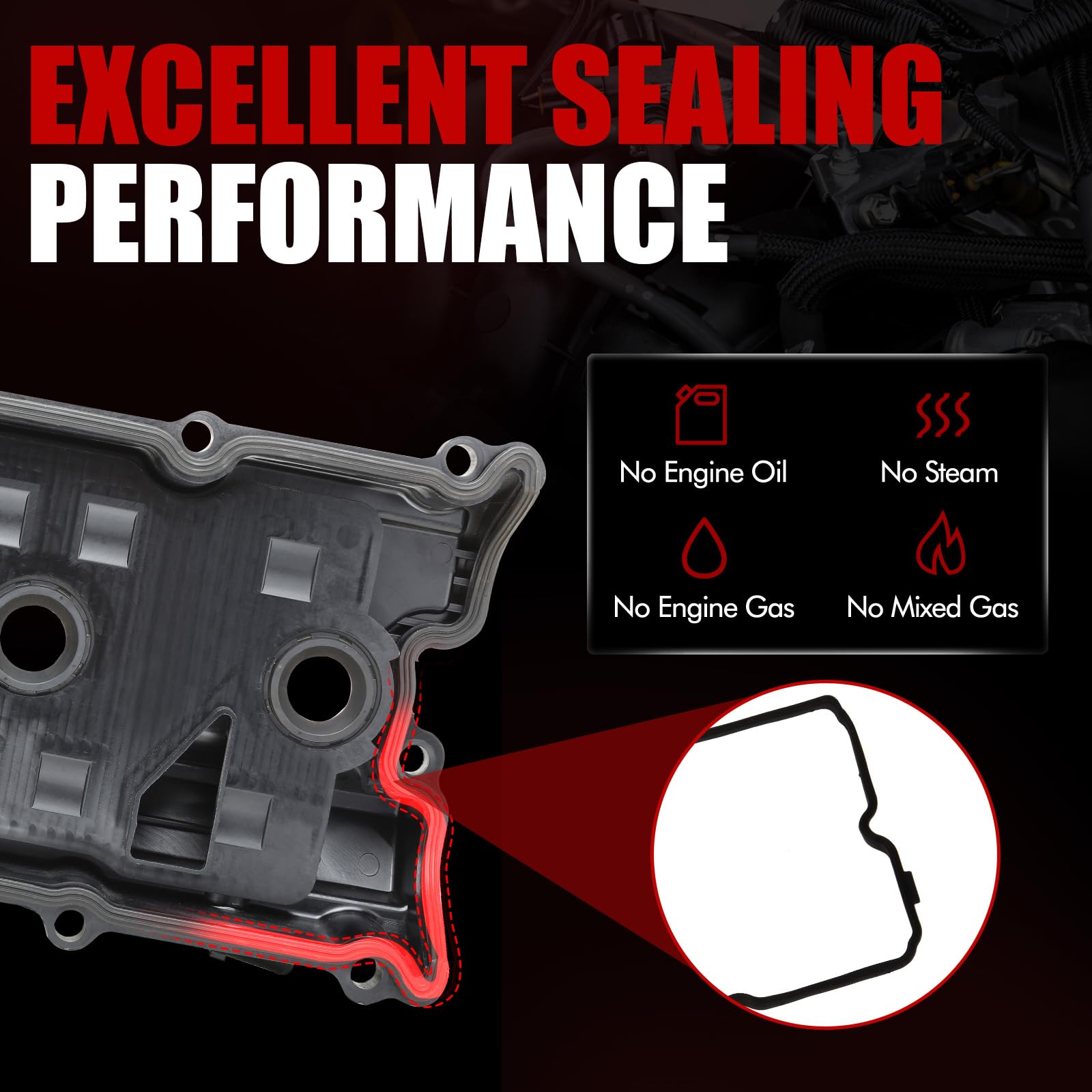 MITZONE engine valve cover bolts included for easy mounting.