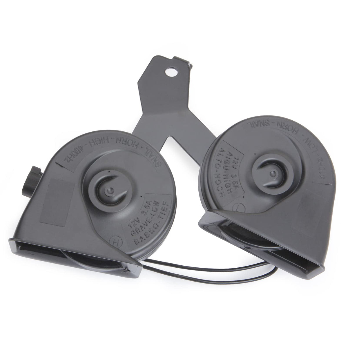 MITZONE horn assembly with bracket front view showing weatherproof design for reliable road use