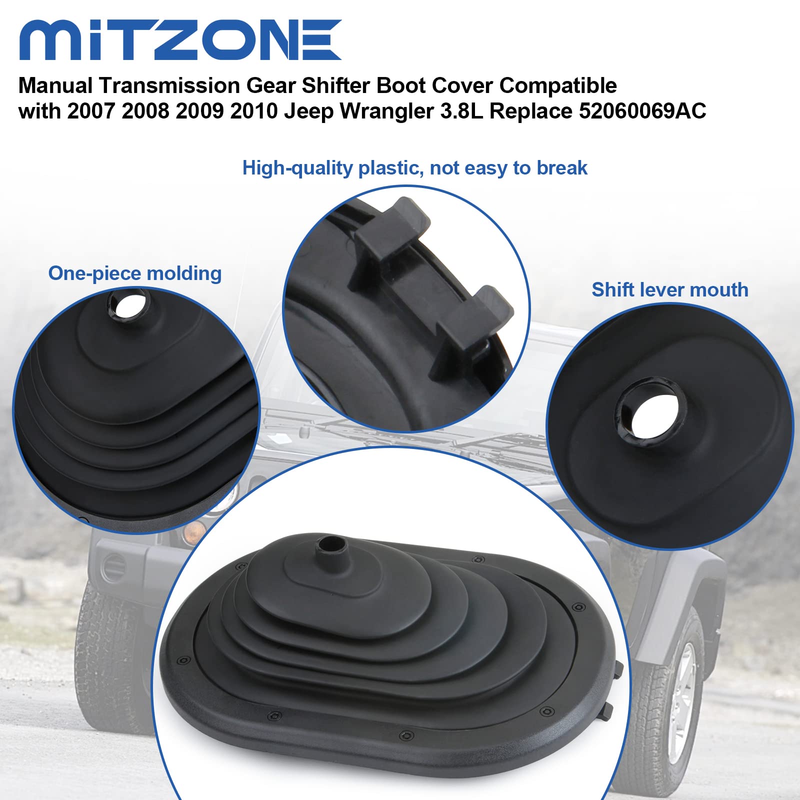 MITZONE manual transmission boot installation image highlights straightforward fit