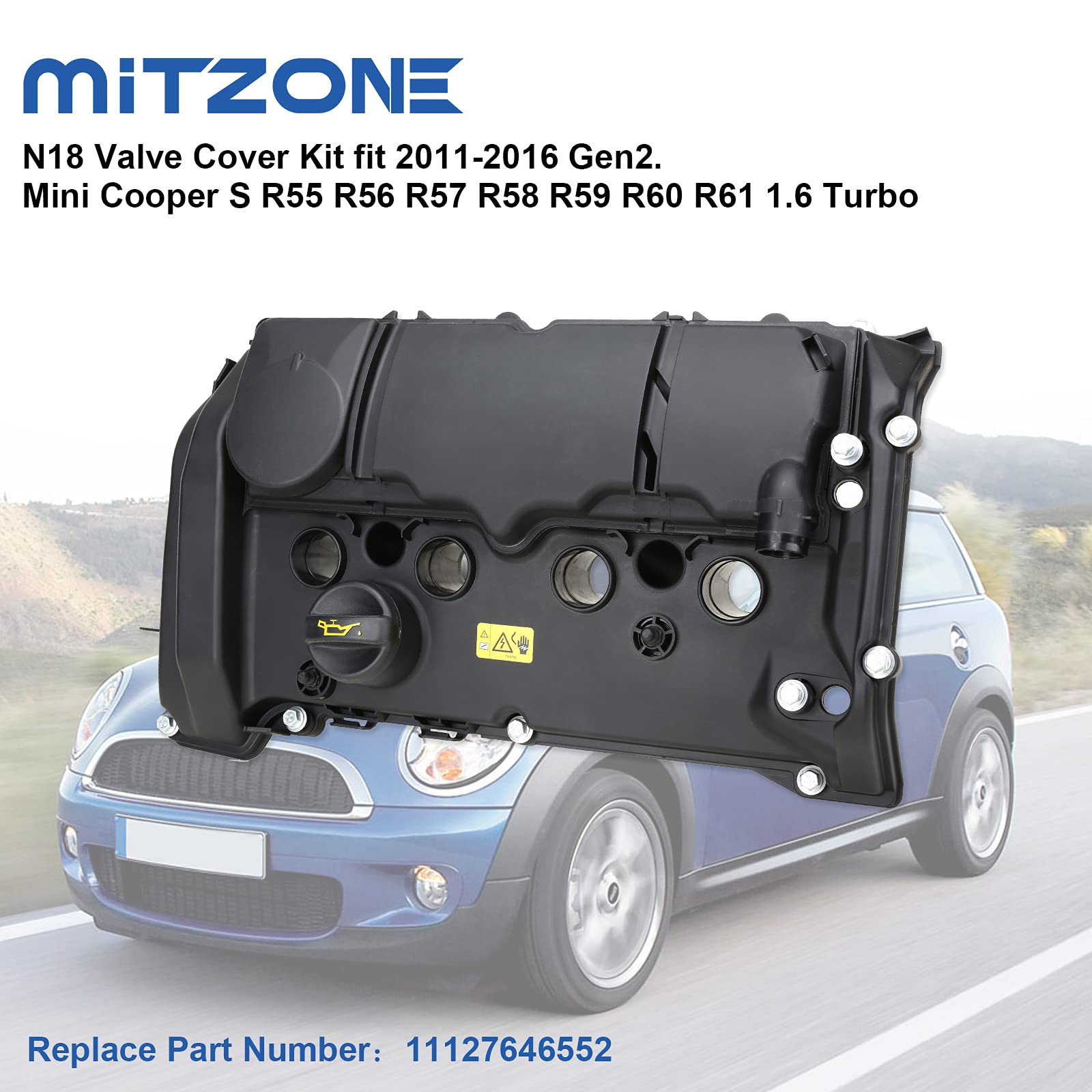 MITZONE N18 valve cover PCV valve, supports proper venting and engine performance.