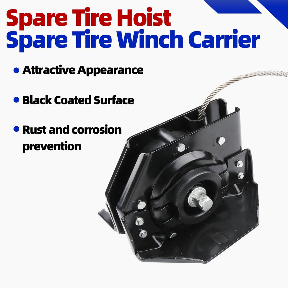 MITZONE spare-tire-hoist installation close-up for easy replacement
