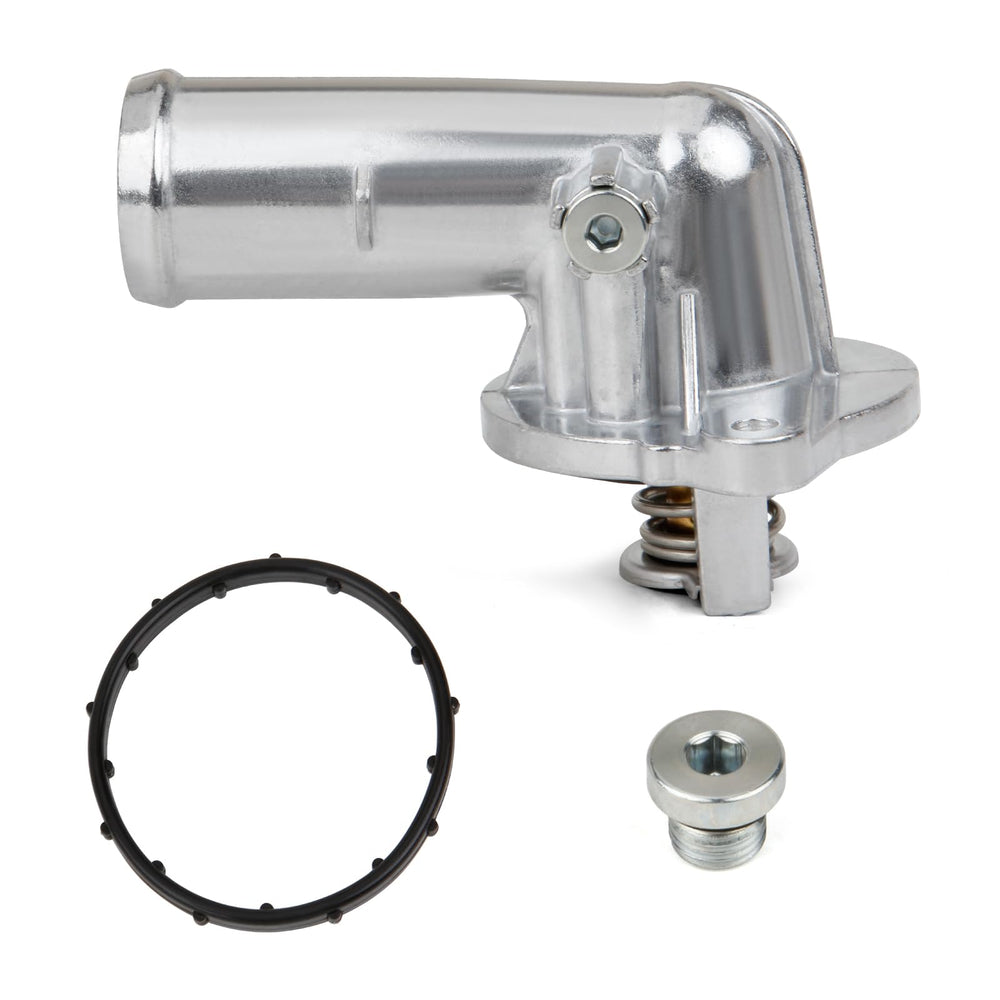 MITZONE aluminum thermostat housing on a Dodge Durango for cooling upgrade