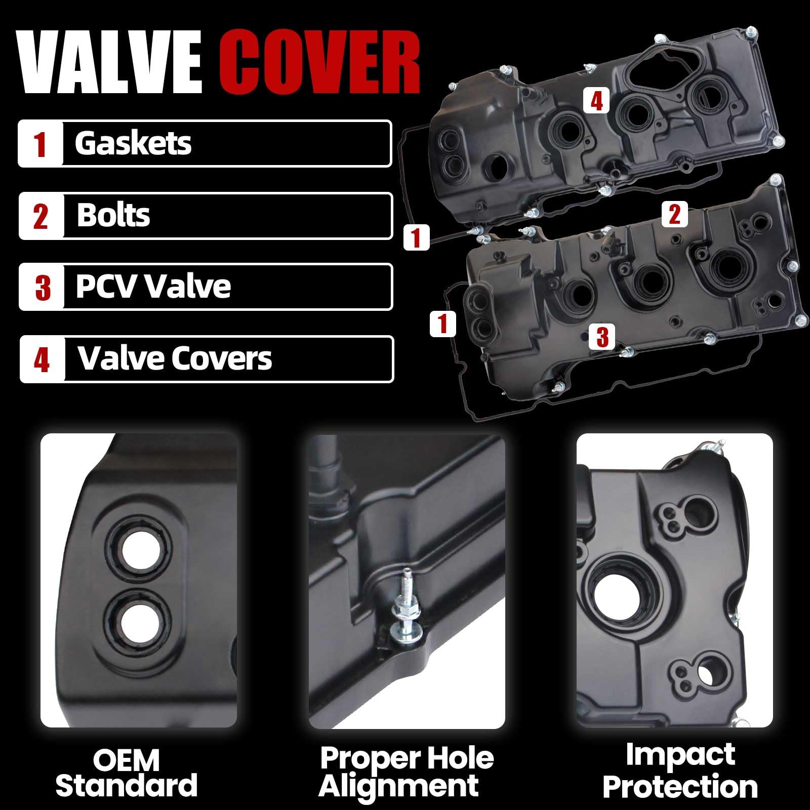 MITZONE valve cover kit with both sides for F-150, Expedition, Transit, Navigator