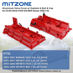 MITZONE complete valve cover set with bolts and oil cap for quick DIY install