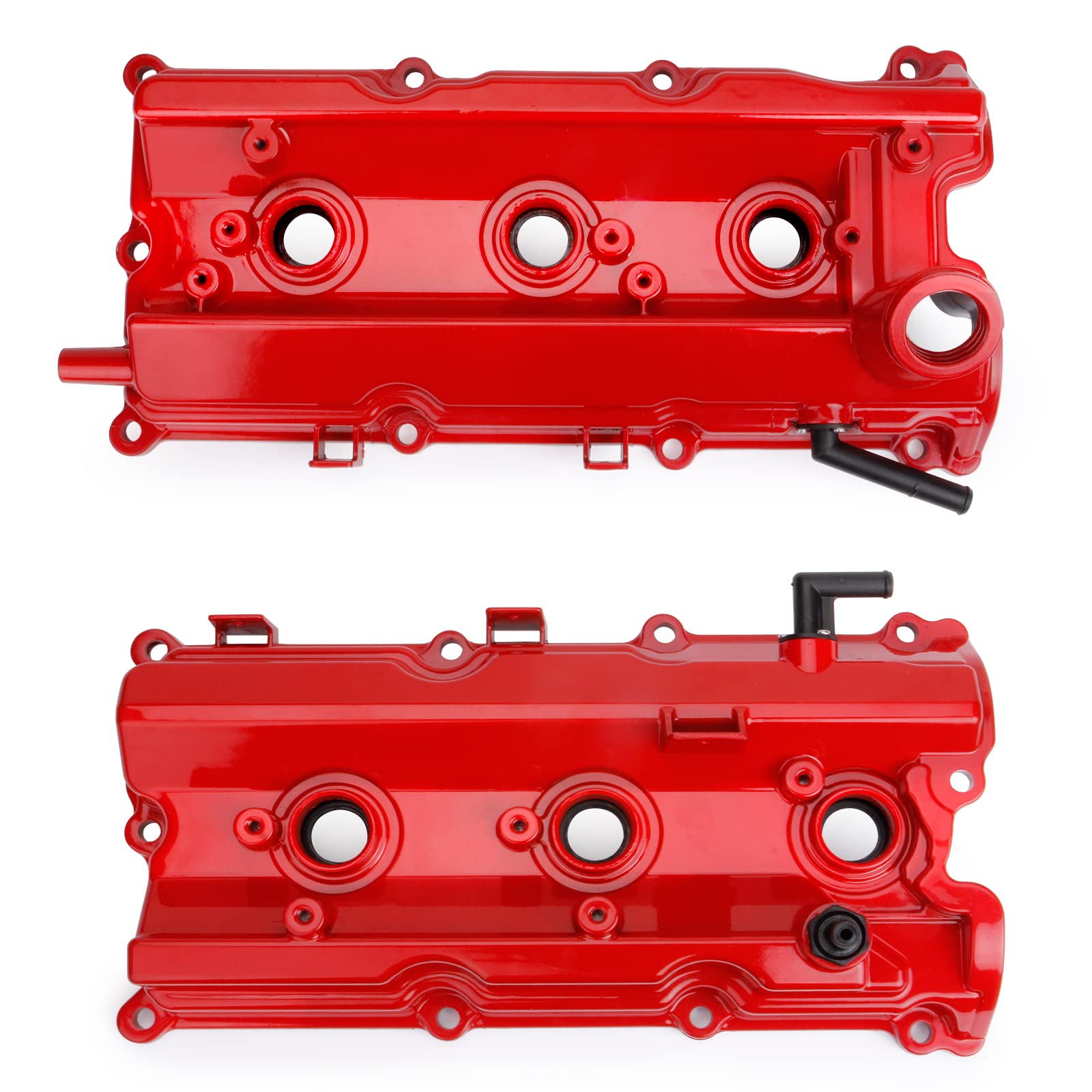 MITZONE red-finish valve cover on VQ35DE engine for durable appearance