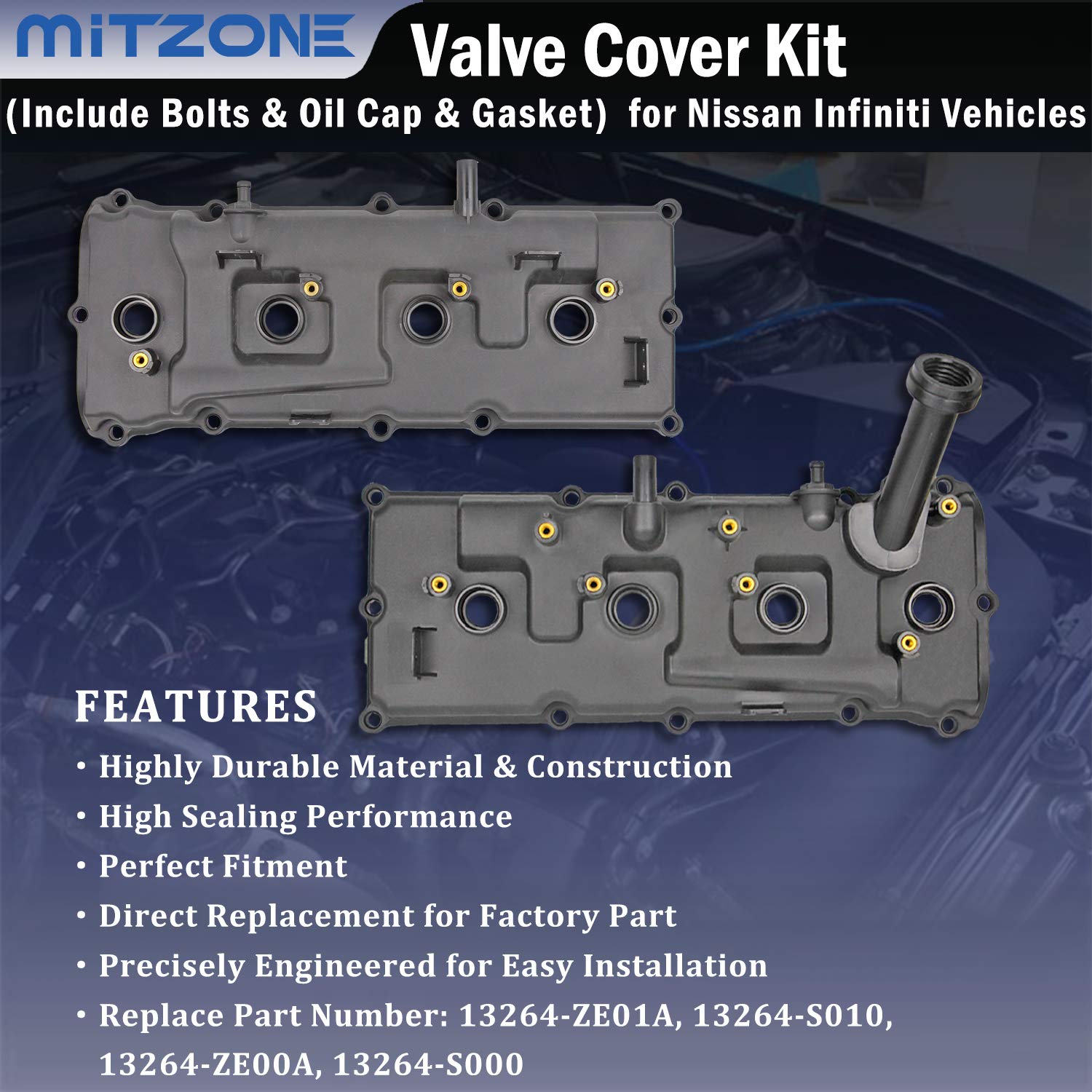 MITZONE valve cover gasket set for durable seal and leak prevention