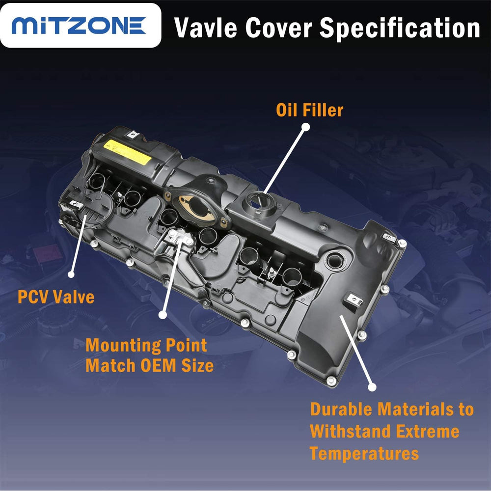 Exterior view of the MITZONE valve cover kit highlighting durable housing