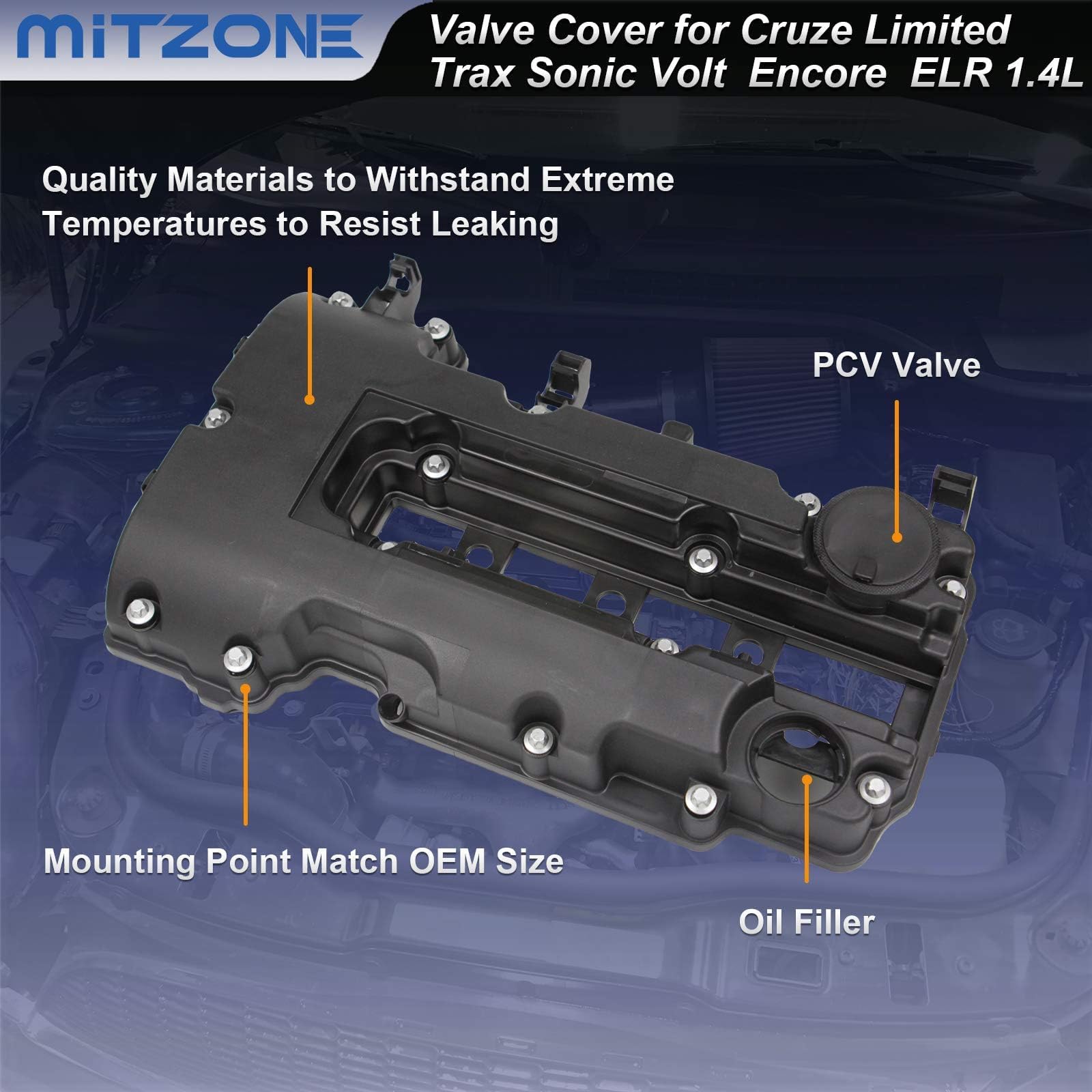 MITZONE valve cover kit packaging shows a complete set for replacement