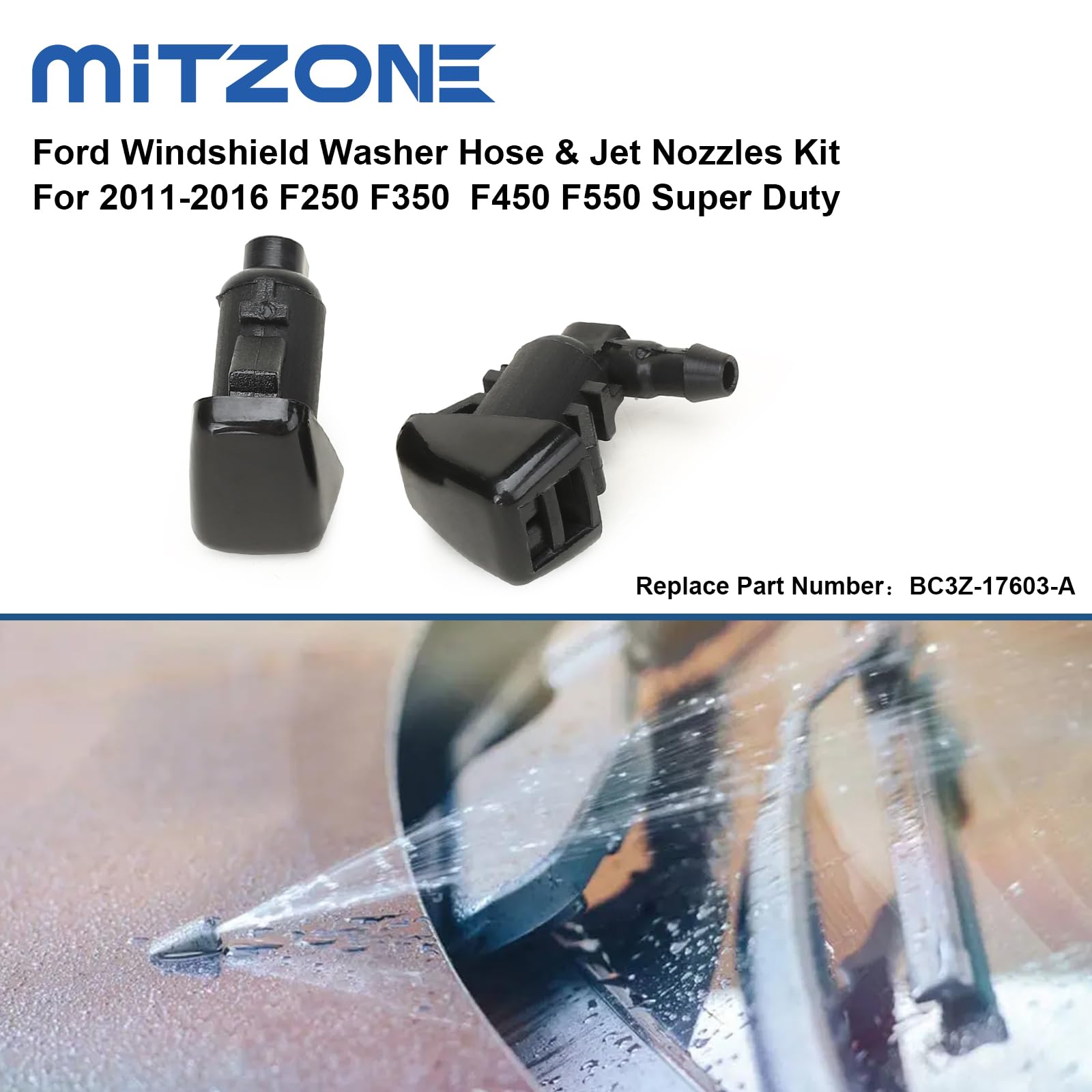 MITZONE washer fluid hose included for simple installation