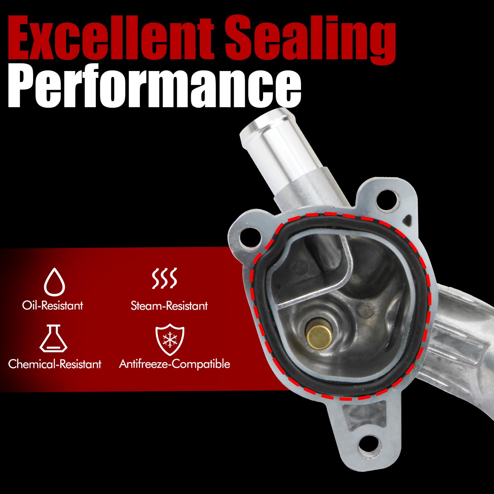 MITZONE water outlet gasket provides a sealed, leak-free coolant path.