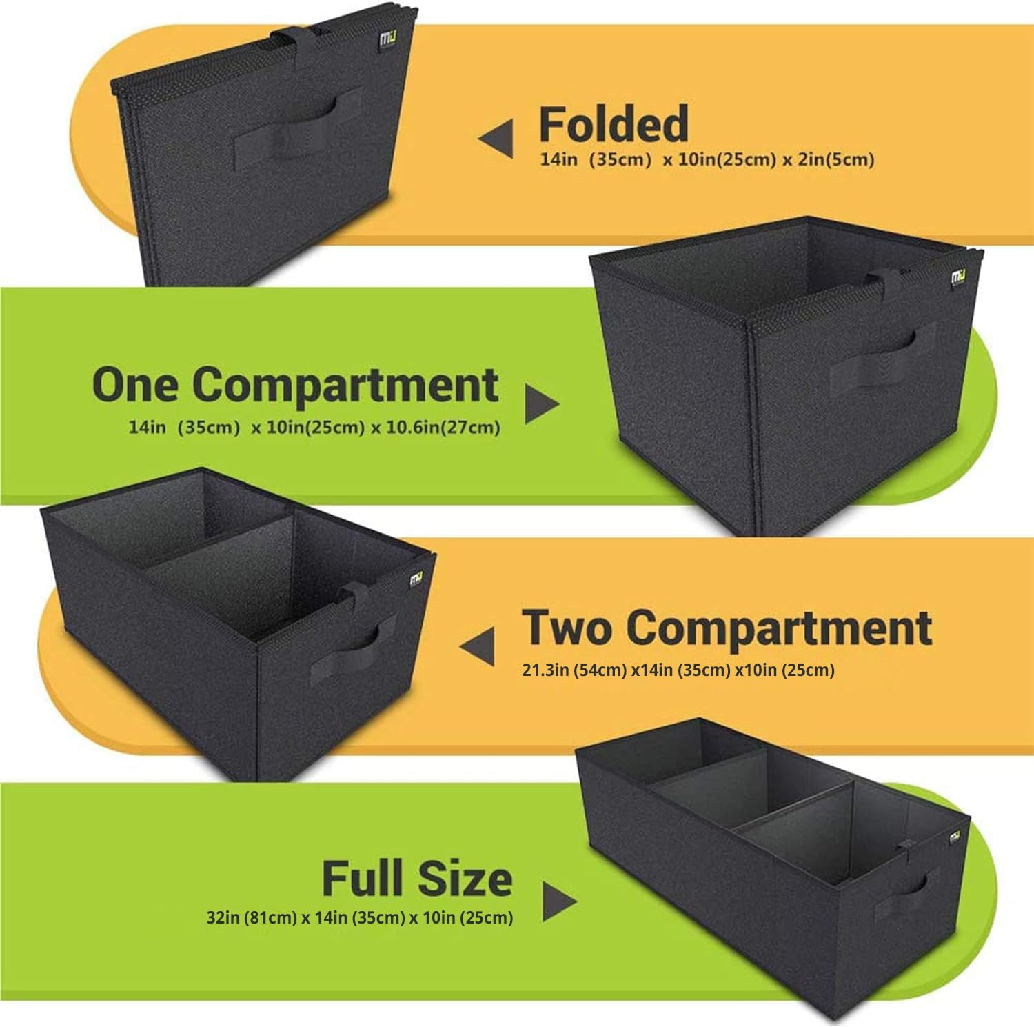 Collapsible trunk organizer folds flat for storage.