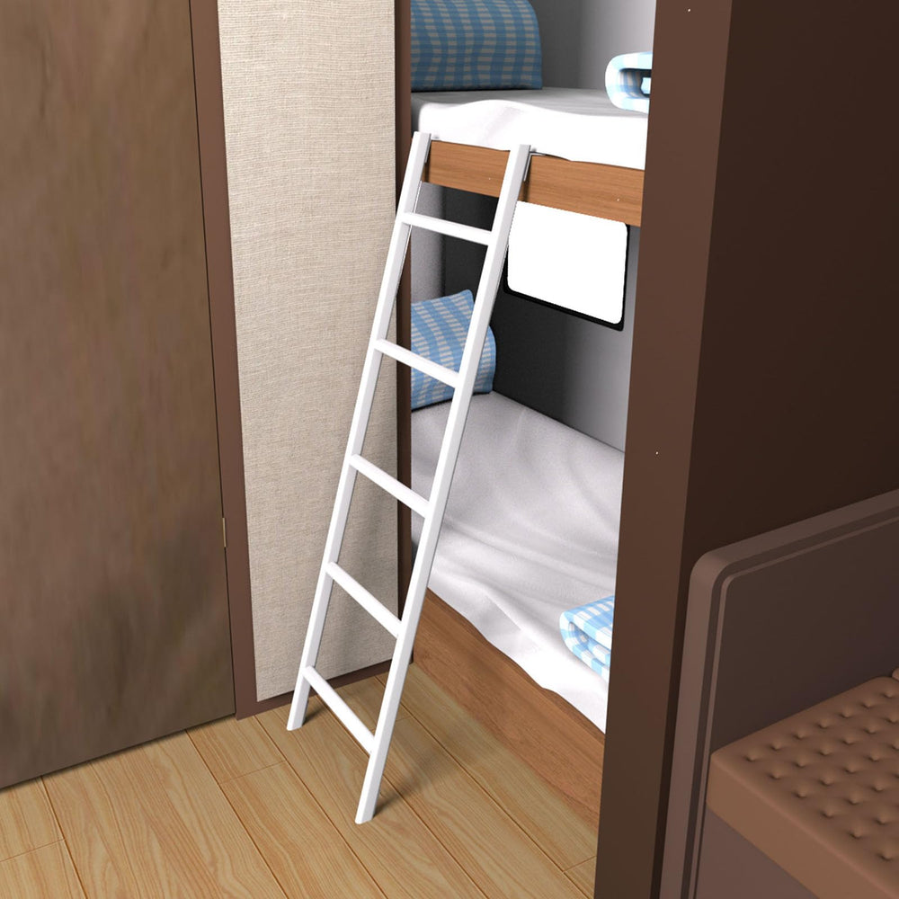 MIWOOYY bunk bed ladder with 4 hooks, protects bunk frames during use
