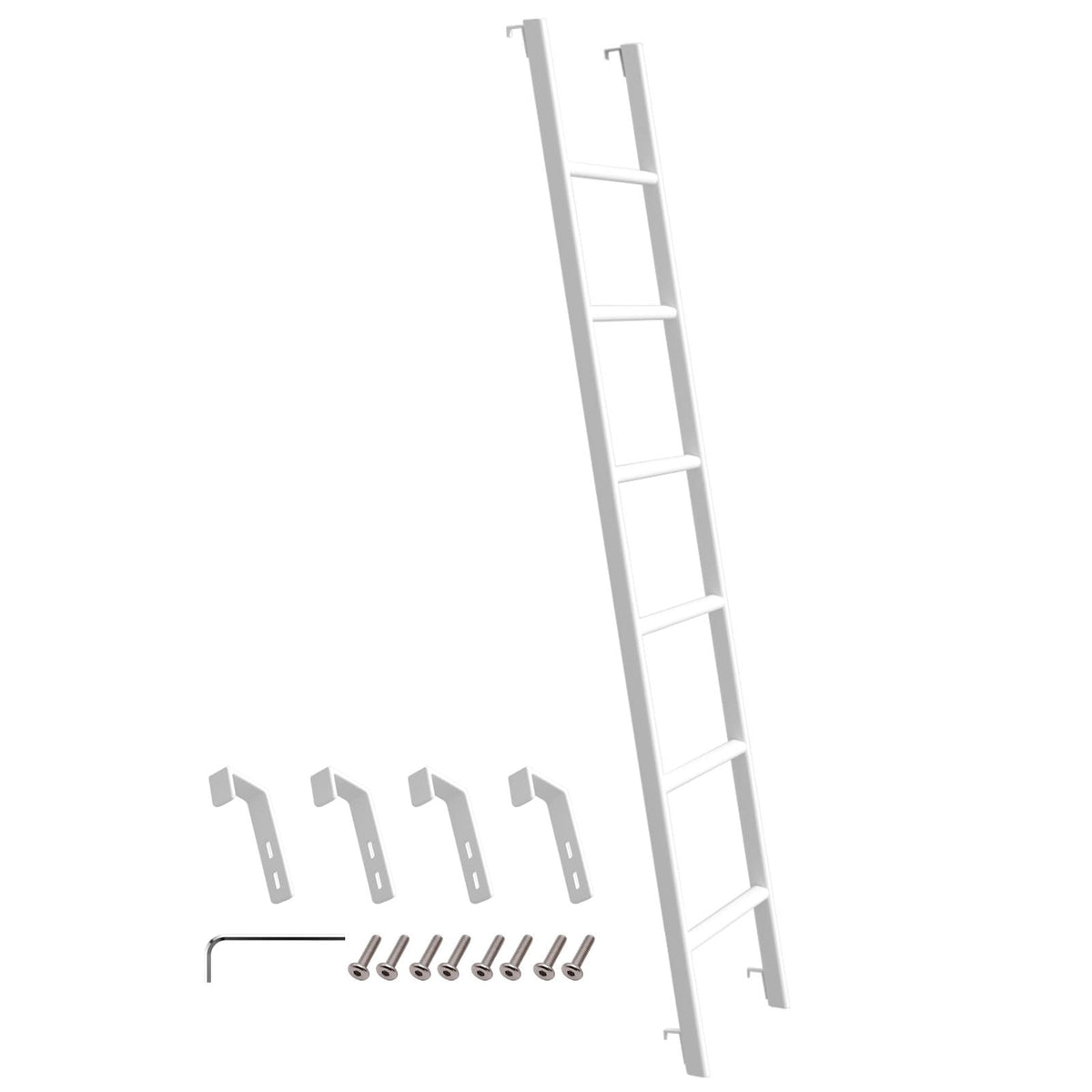 MIWOOYY RV bunk bed ladder 72 inch white, sturdy access for tall bunks and easy climbing