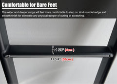 MIWOOYY wide steps provide stable barefoot climbing on RV bunk beds.