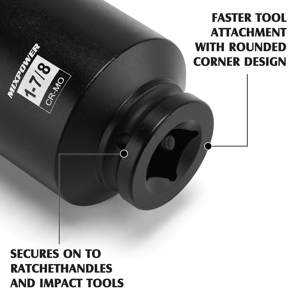 MIXPOWER socket with laser-etched size marking enables easy reading in low light