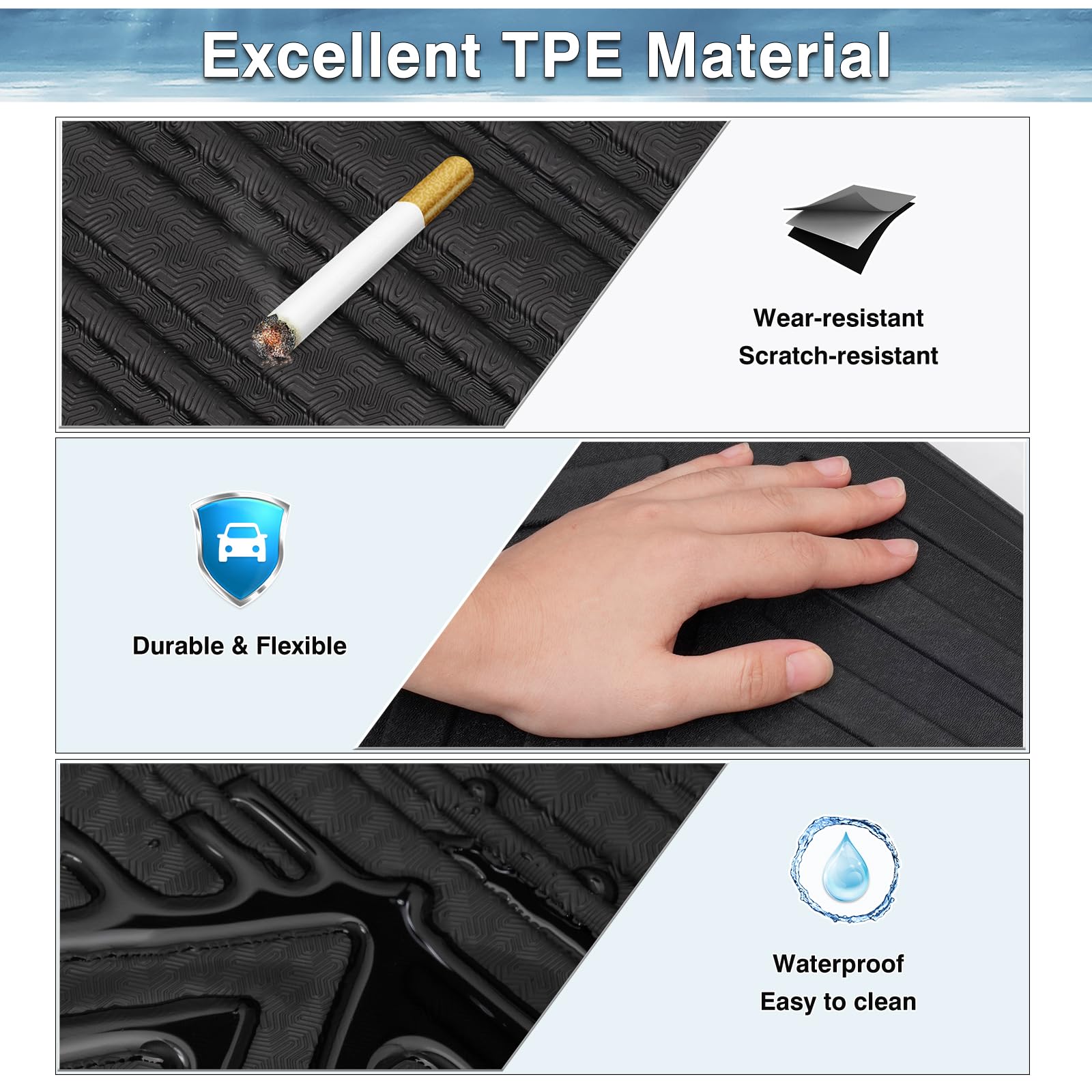 Mixsuper black front mats blend with interior while guarding the floor.