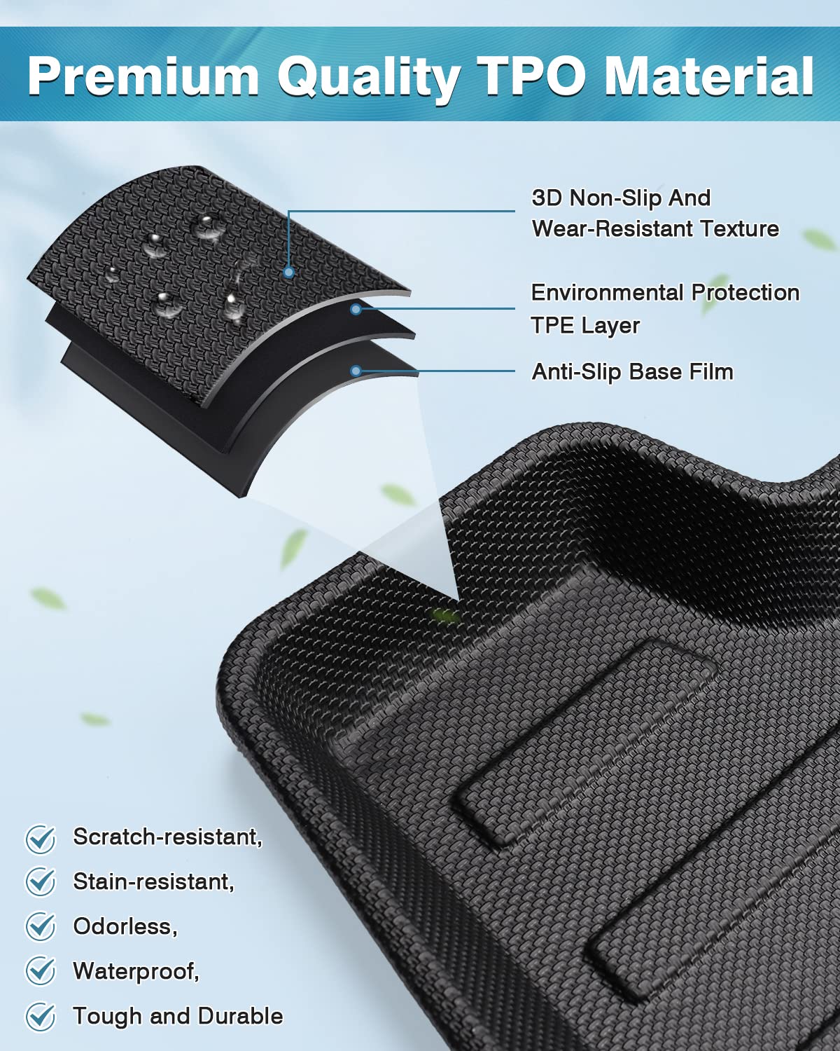 Mixsuper easy-clean waterproof cargo mat makes spills quick to rinse away.
