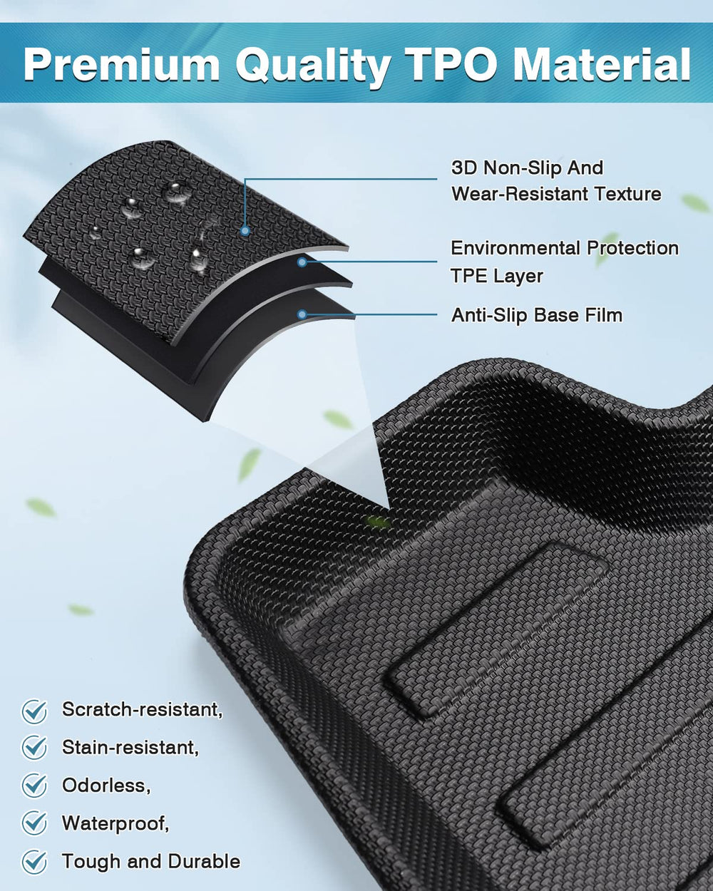 Mixsuper easy-clean waterproof cargo mat makes spills quick to rinse away.