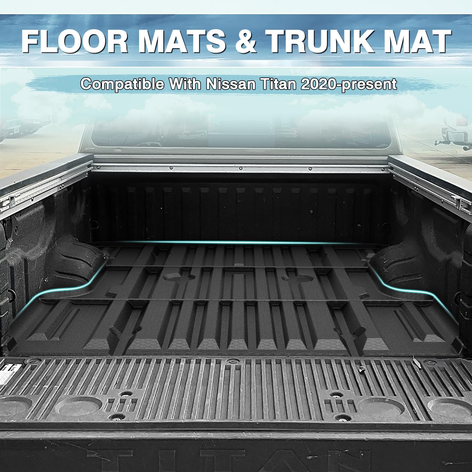 Mixsuper floor mats for Nissan Titan Crew Cab 2016-2024 enhance interior protection.
