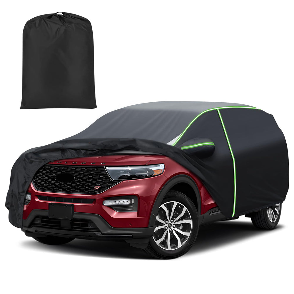 Mixsuper Liner car cover on a Ford Explorer, full-coverage protection against sun and rain.