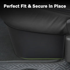 Compact under-seat storage maximizing space under a four-door crew cab.