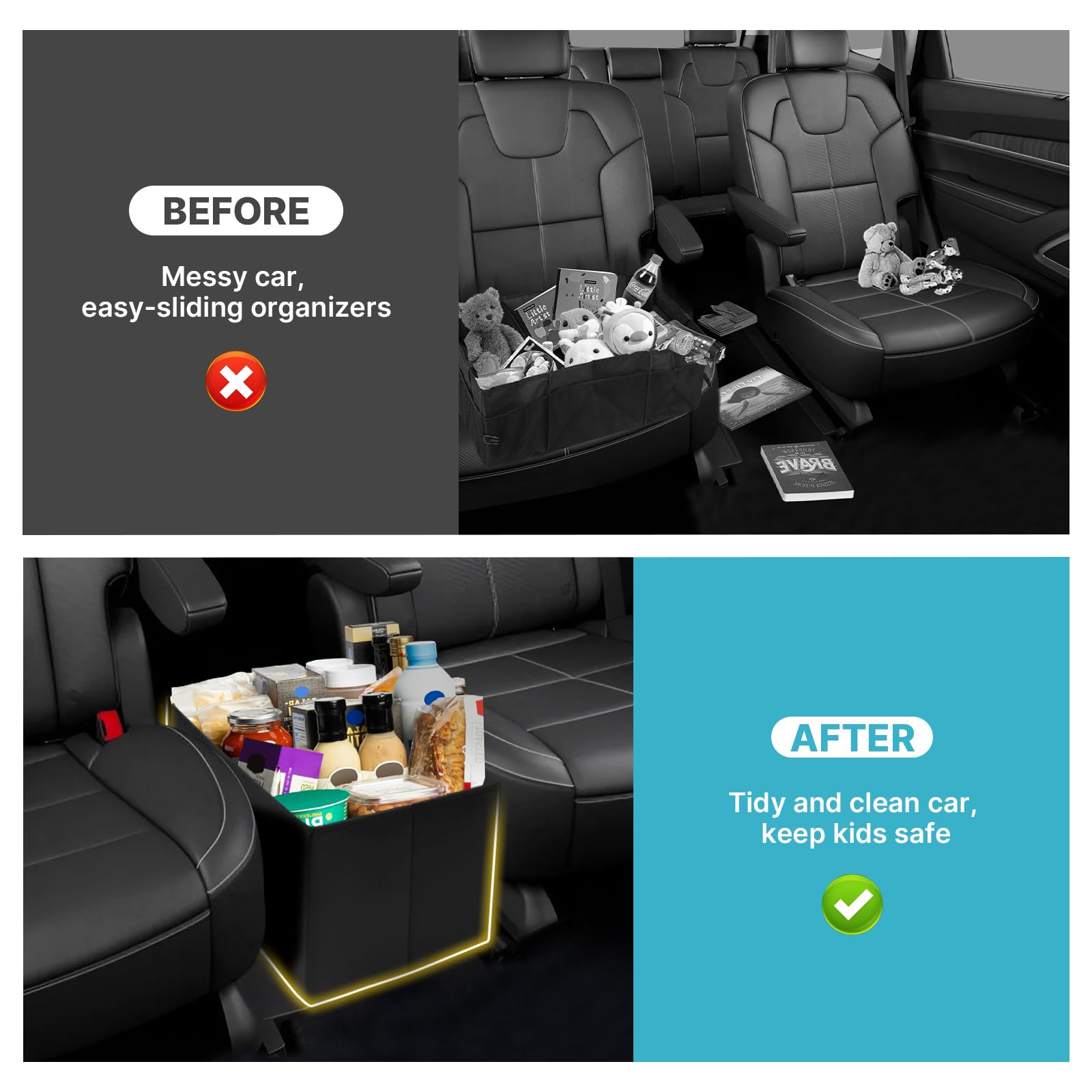 Mixsuper Liner stabilizes space between seats for a tidier cabin.