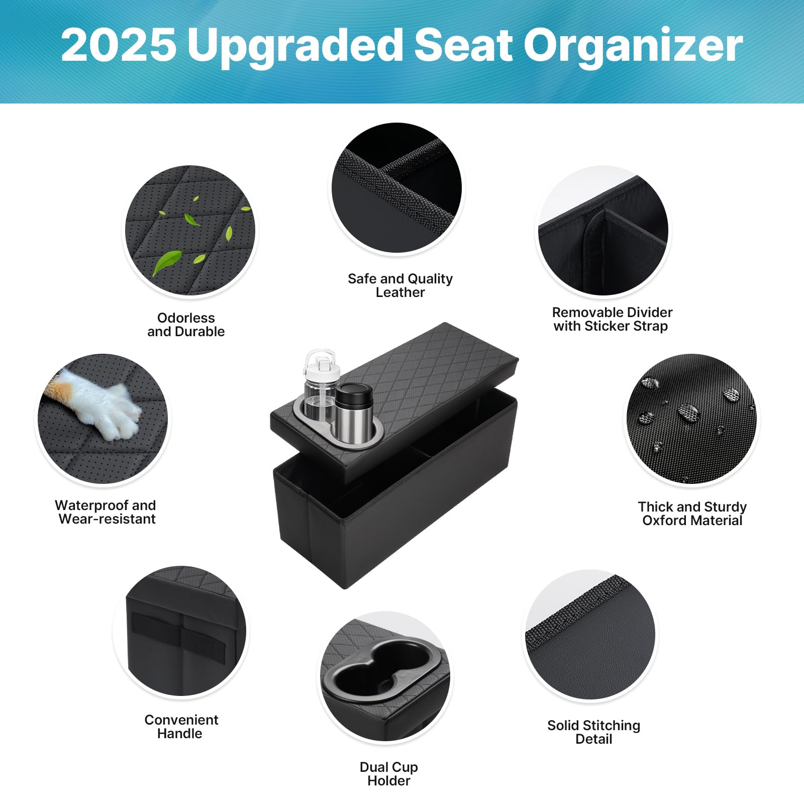 Mixsuper Liner leather backseat organizer adds durable storage and a clean look.