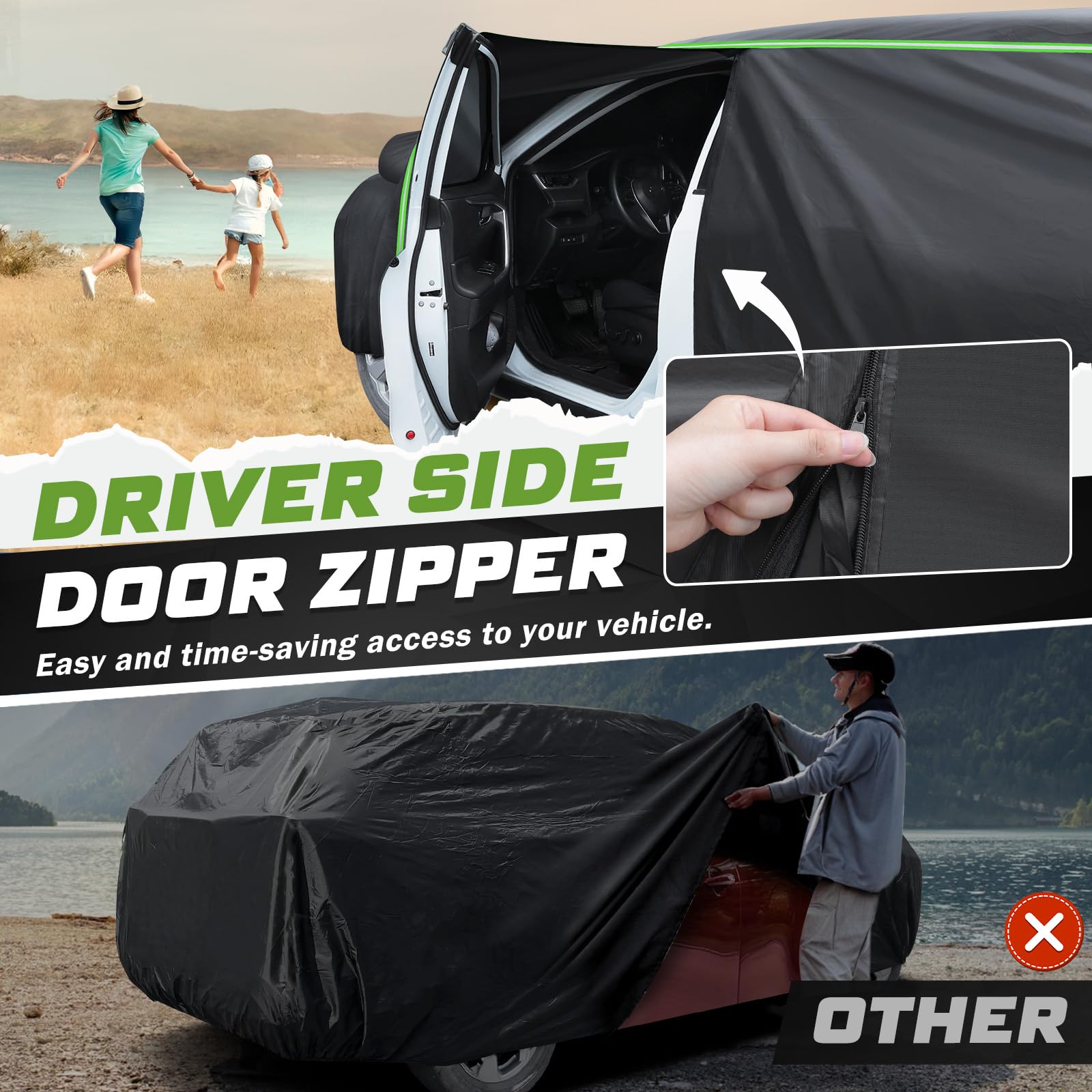 Mixsuper Liner Pathfinder cover features driver-side zipper for quick interior access.